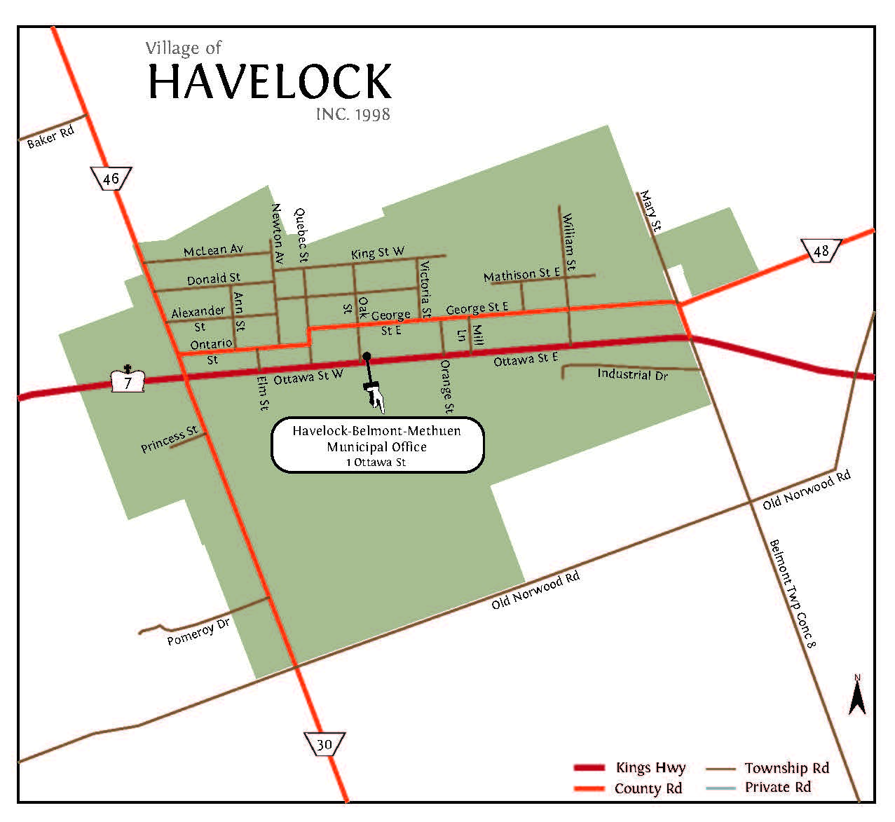 Ward Maps Township Of Havelock Belmont Methuen   Village Of Havelock Ward Map Page 1 